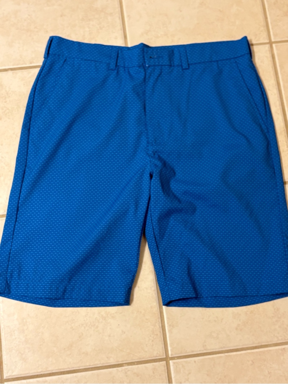 PGA Tour Royal Blue Microdot Flat Front Golf Shorts
